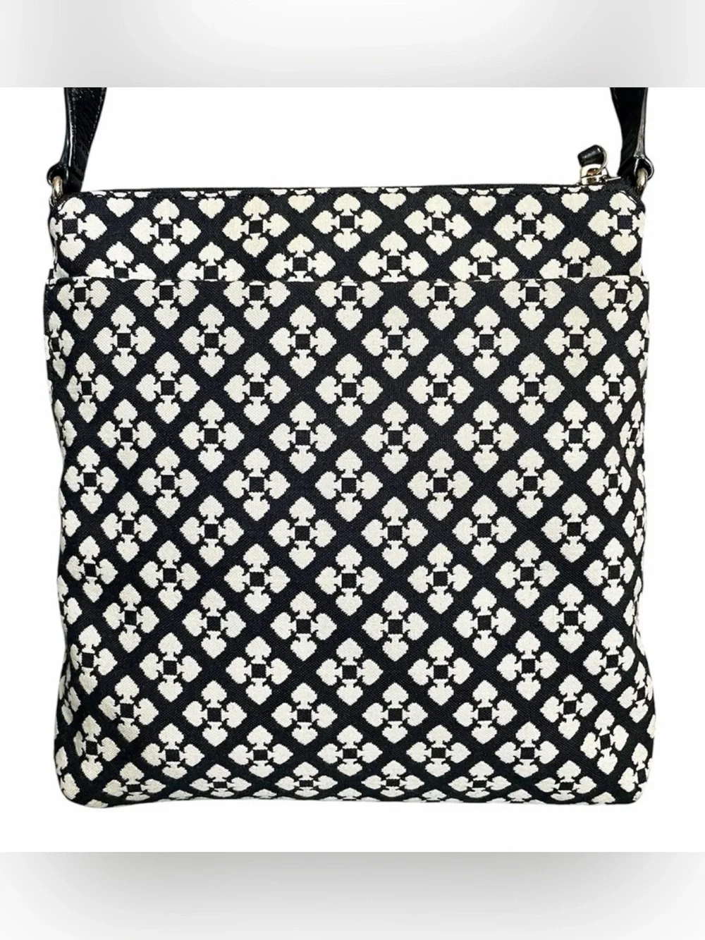 kate spade Black Crossbody with Pink & Cream Center Stripe